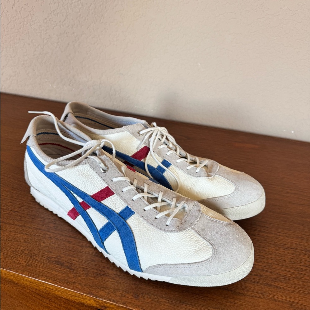 Onitsuka Tiger by Asics White and Blue Men's Sneakers
